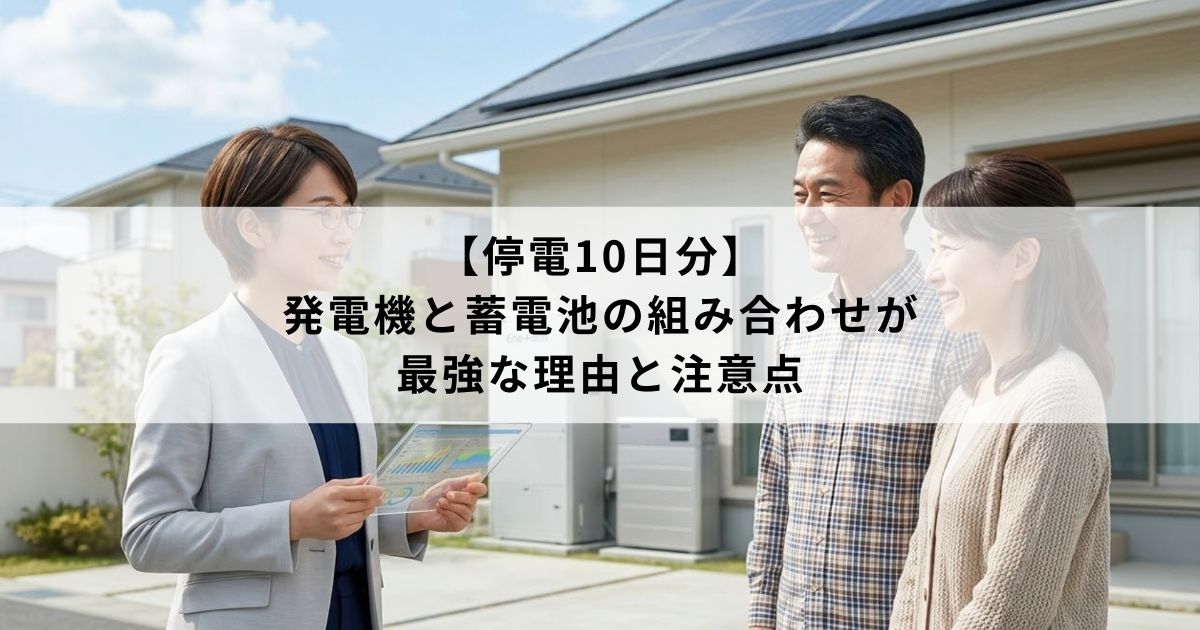 【停電10日分】発電機と蓄電池の組み合わせが最強な理由と注意点