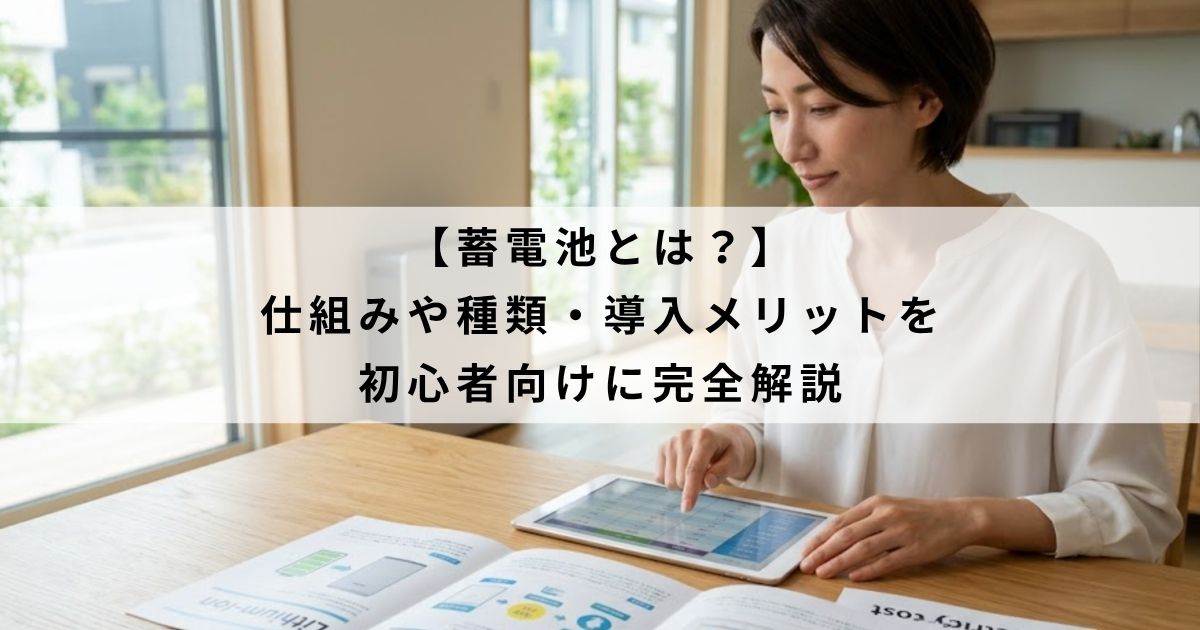 【蓄電池とは?】仕組みや種類・導入メリットを初心者向けに完全解説