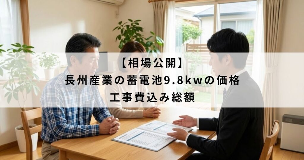 【相場公開】長州産業の蓄電池9.8kwの価格｜工事費込み総額