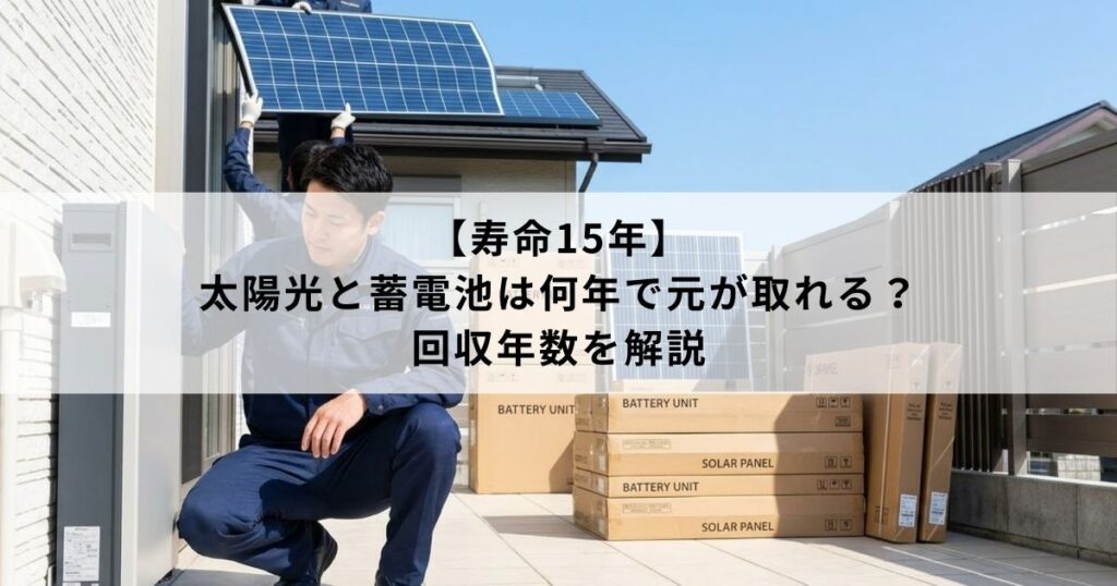 【寿命15年】太陽光と蓄電池は何年で元が取れる？回収年数を解説