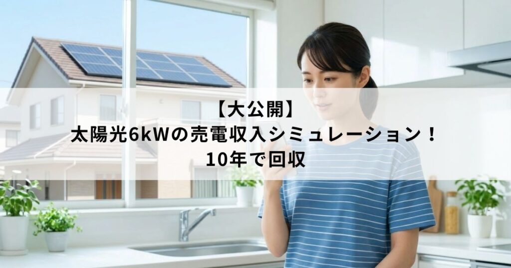 【大公開】太陽光6kWの売電収入シミュレーション！10年で回収