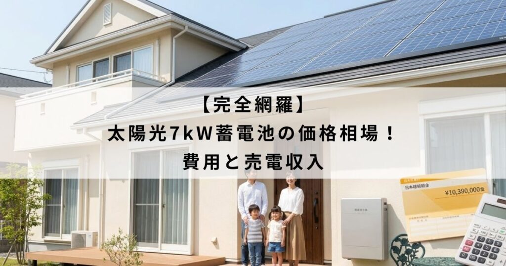 【完全網羅】太陽光7kW蓄電池の価格相場！費用と売電収入