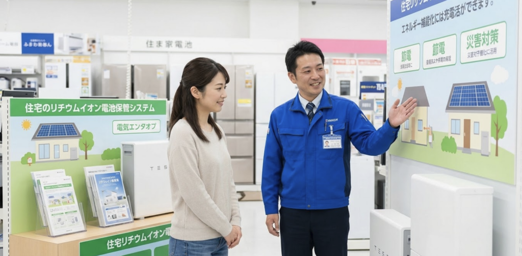 蓄電池は市販されてる？ヤマダ電機など家電量販店の取扱店舗を調査