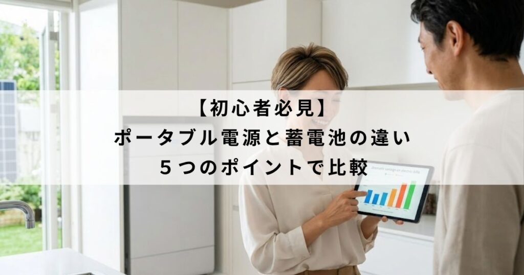 【初心者必見】ポータブル電源と蓄電池の違いを５つのポイントで比較