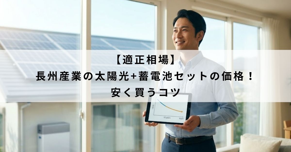 【適正相場】長州産業の太陽光+蓄電池セットの価格！安く買うコツ