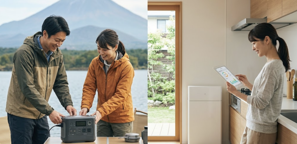５項目で比較！ポータブル電源と蓄電池の違い