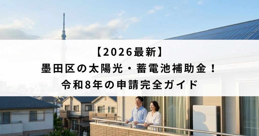 【2026最新】 墨田区の太陽光・蓄電池補助金！ 令和8年の申請完全ガイド